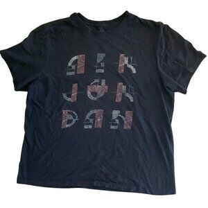 Air Jordan Legacy AJ4 Flight Short Sleeve  TShirt CI0268-010 XL Nike Black Faded